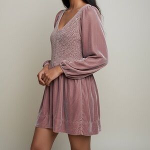 FREE PEOPLE FARRIER VELVET MINI DRESS SIZE M MSRP $128.00 NWOT